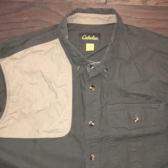 Cabelas Right Hand mens Olive Green Khaki LS hunting trap shooting shirt 2XL - Picture 3 of 3